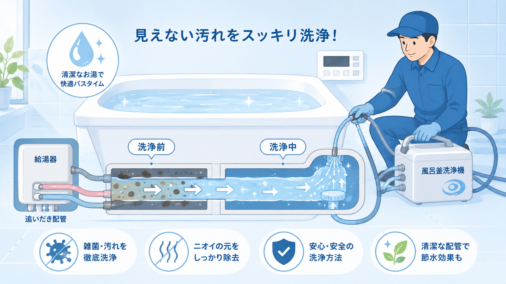 キレイユ風呂釜洗浄のサービスイメージ
