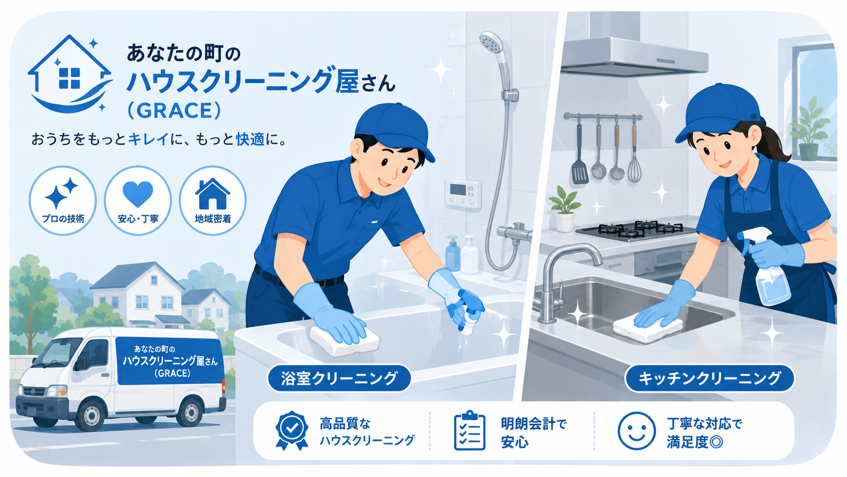 あなたの町のハウスクリーニング屋さん(GRACE)のサービスイメージ