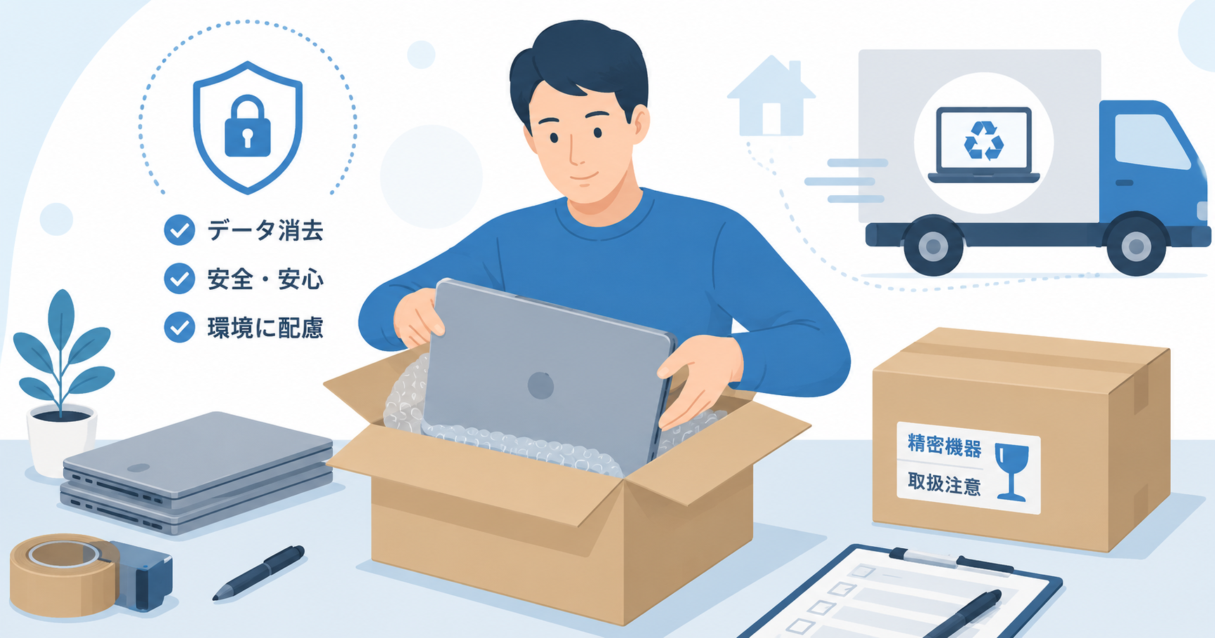 PC送壊ゼロのサービスイメージ