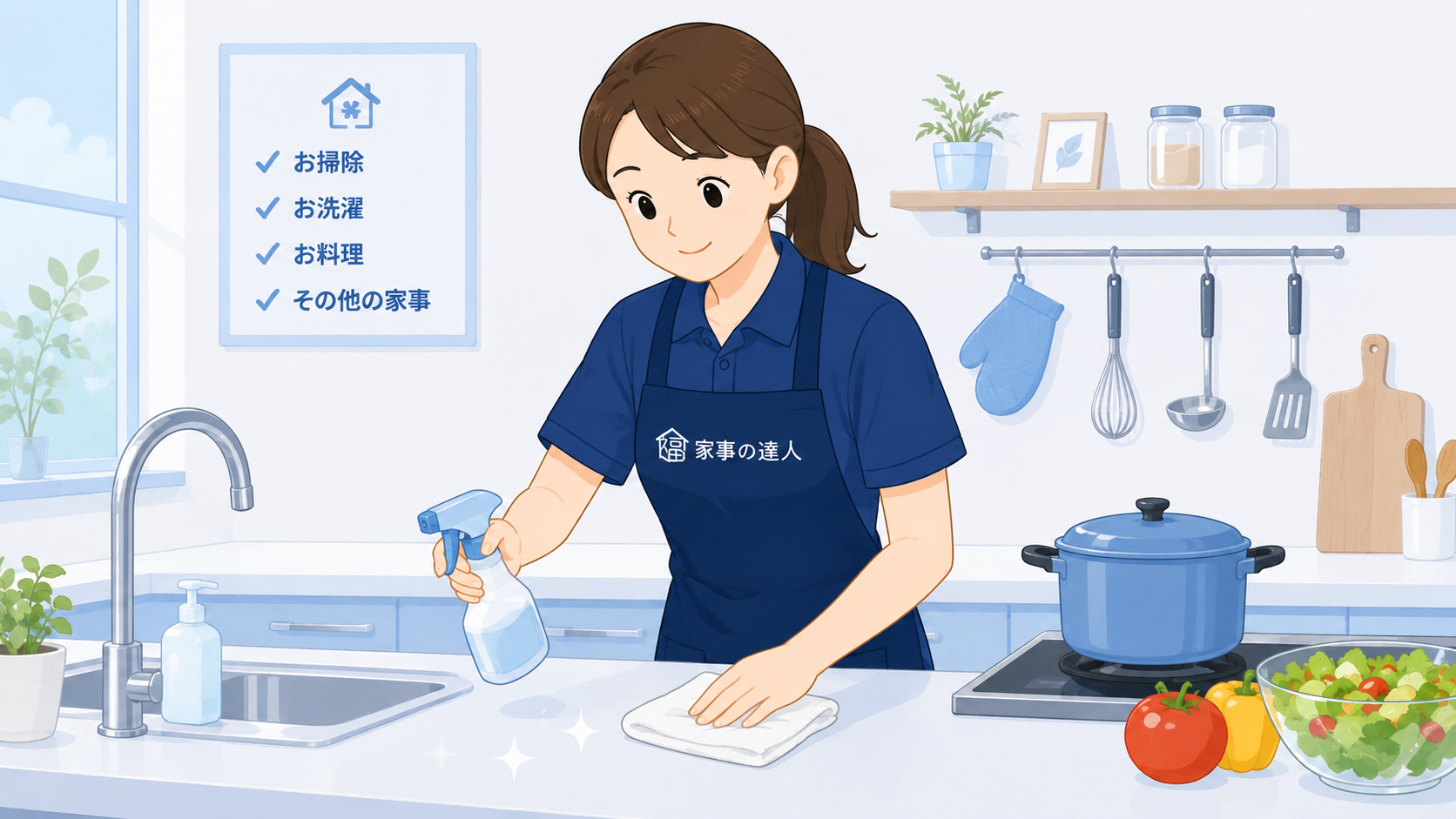 家事の達人(おそうじ本舗の家事代行サービス)のイメージ