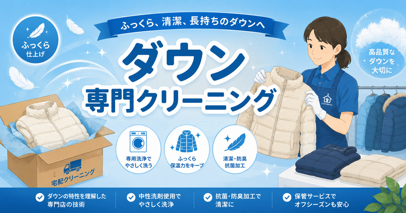 ダウンジャケットの宅配クリーニングのイメージ