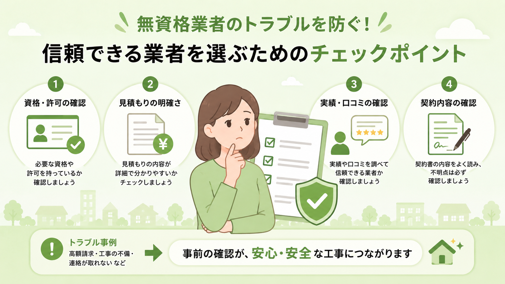 修理・工事業者選びのイメージ