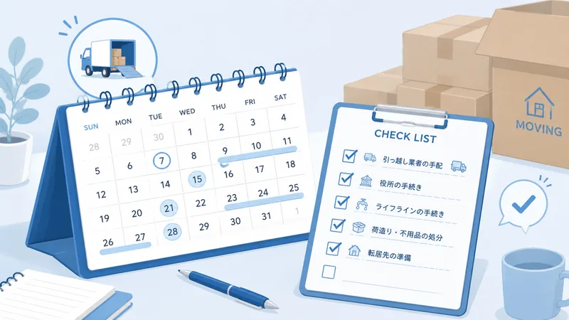 引っ越し前後の掃除・片付けチェックリストのイメージ